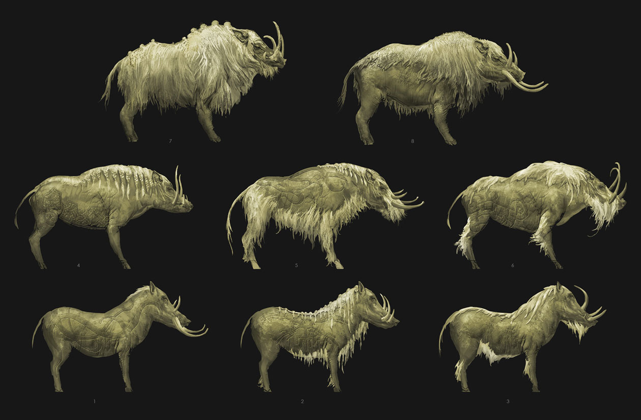 Freya's Boar Designs Concept Art from God of War
