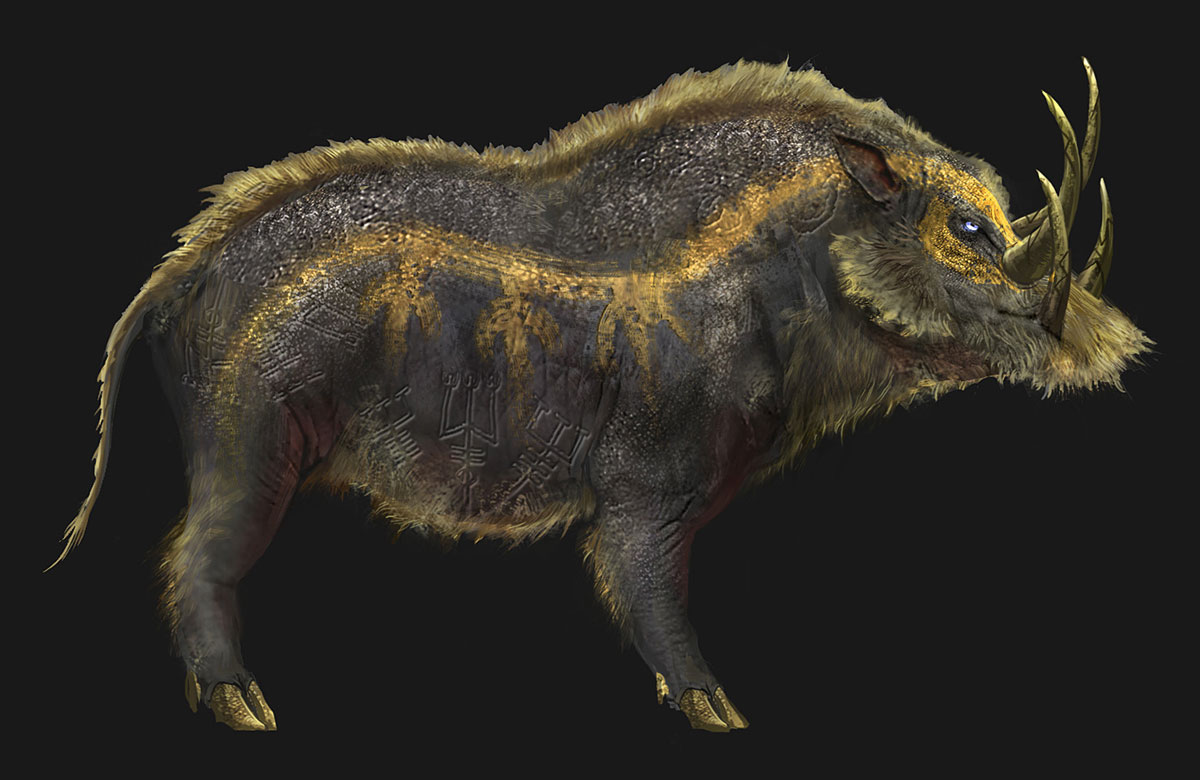 Freya's Boar Concept Art from God of War