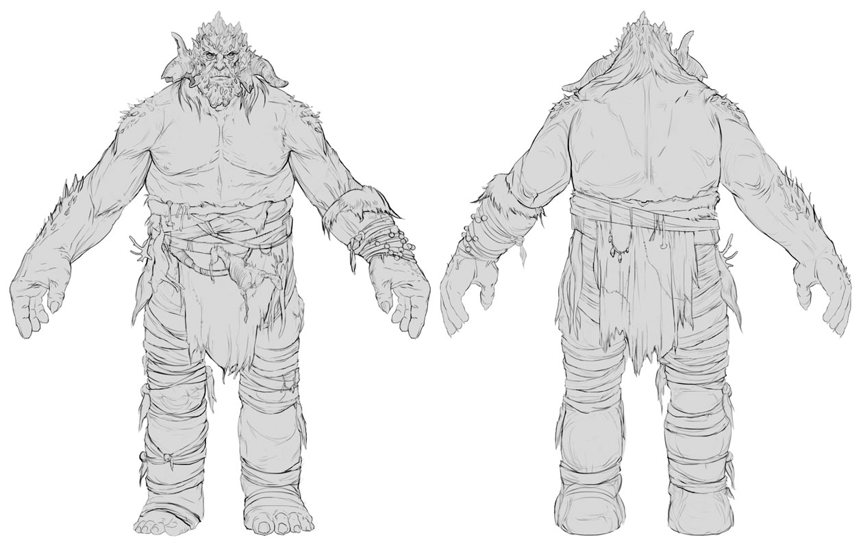 Ice Troll Sketch from God of War