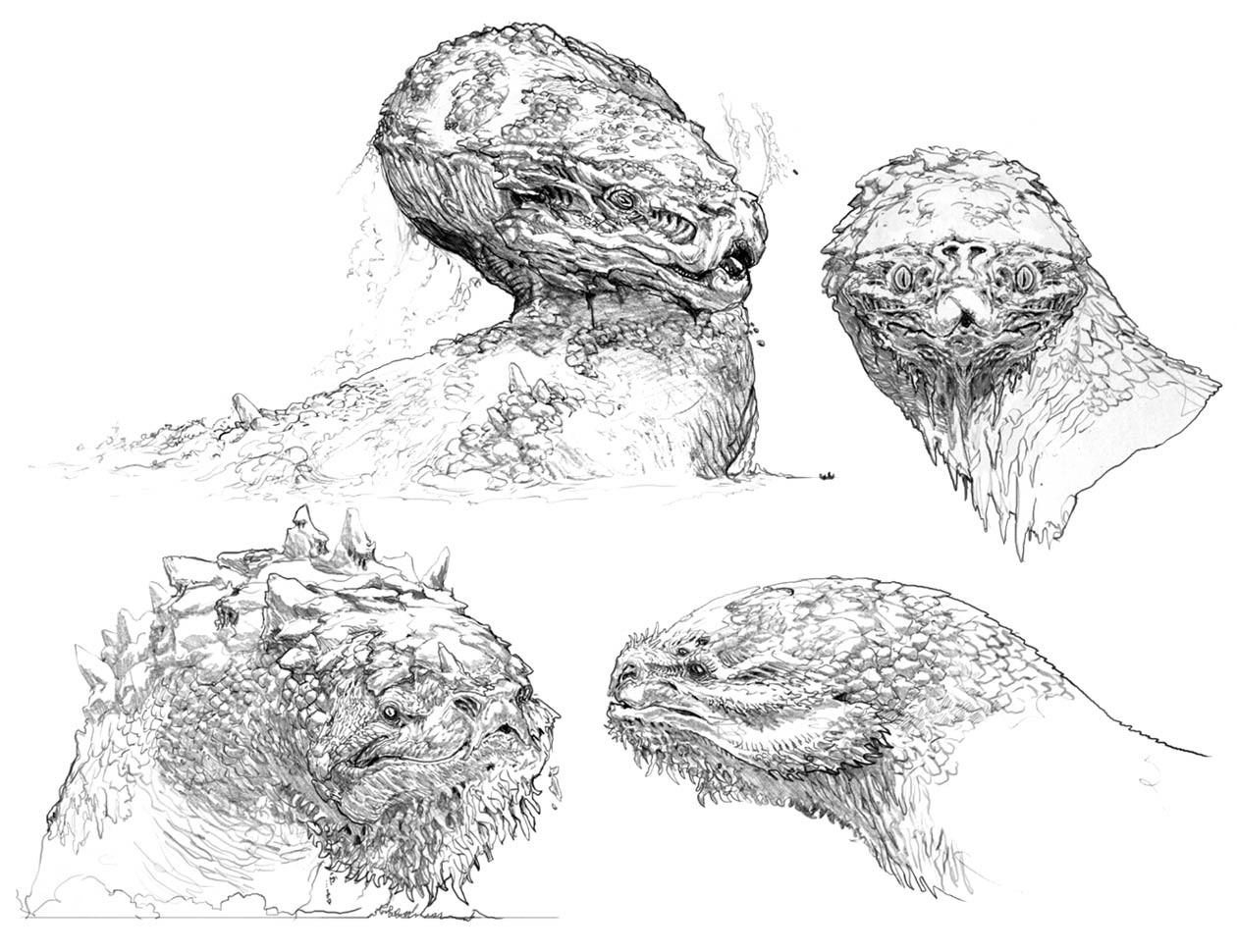 Jormungandr Head Concept Artwork from God of War