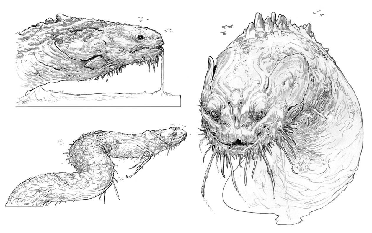 Jormungandr Head Concept Art from God of War