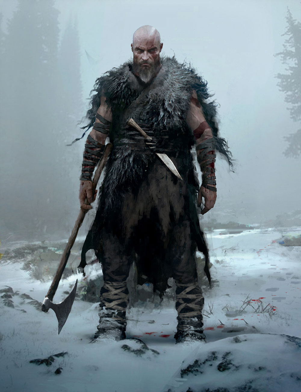 Kratos Concept Artwork from God of War