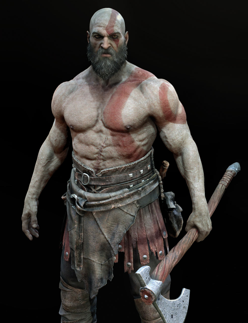 Kratos Model Artwork from God of War