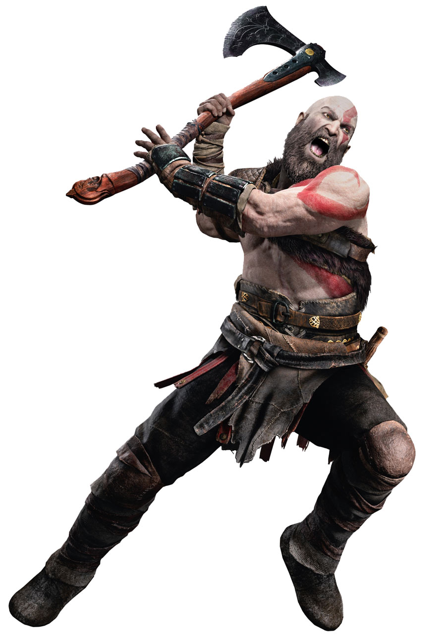 Kratos Swinging Axe Artwork from God of War