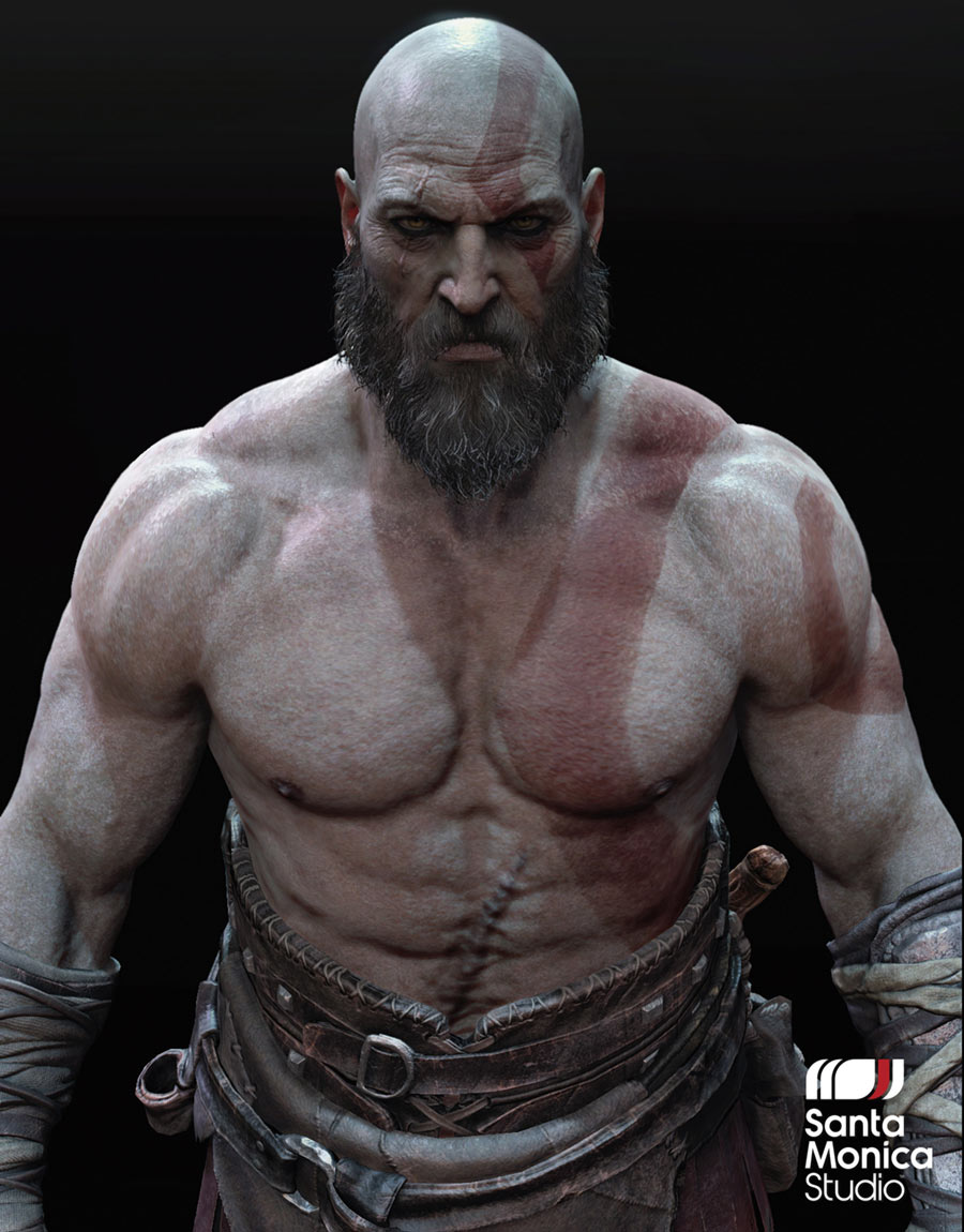 Kratos Torso Model Artwork from God of War