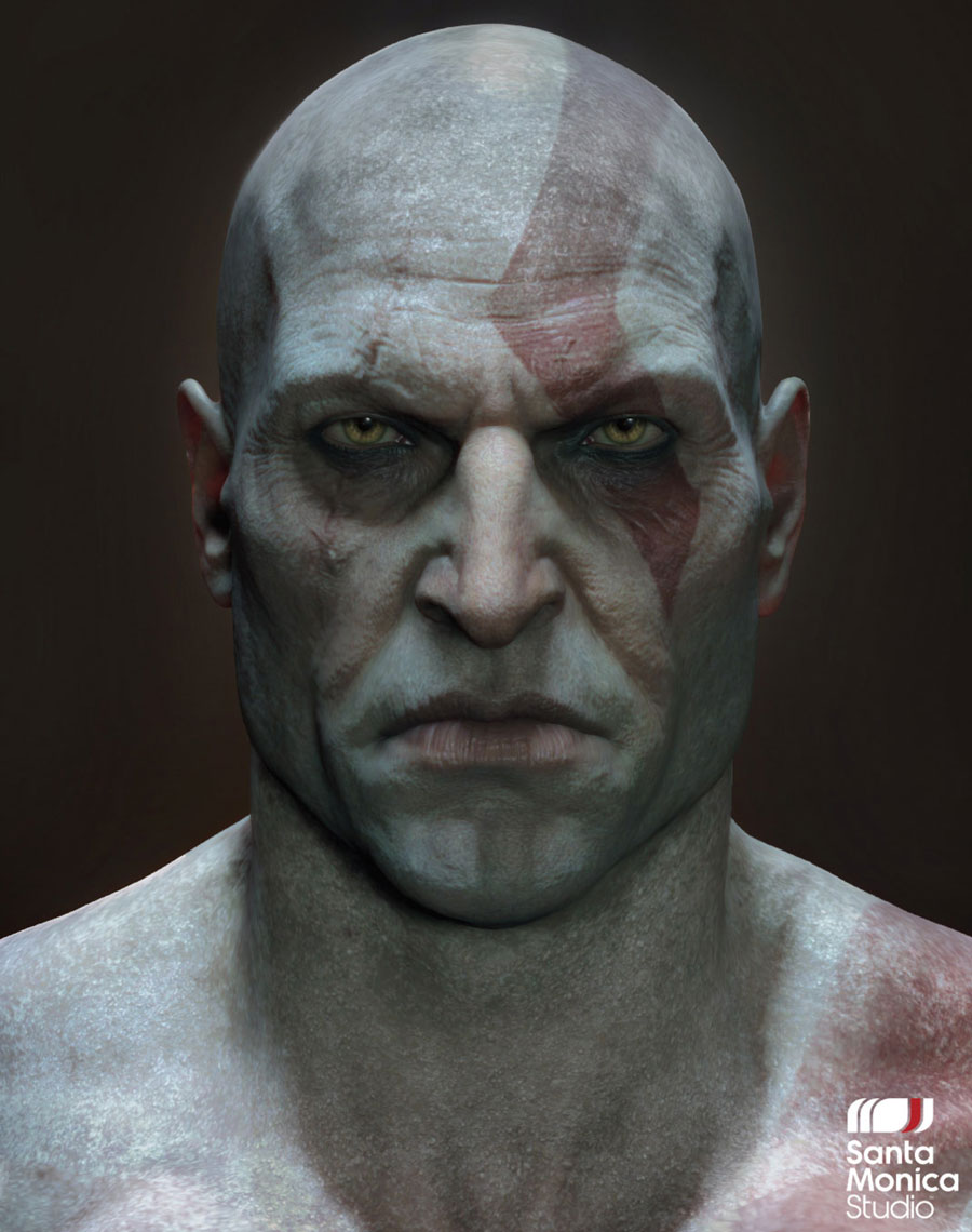Kratos Without Beard Artwork from God of War