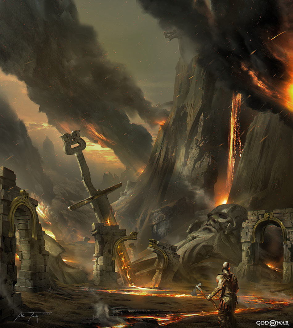 Muspelheim Arena Ascent Concept Art from God of War