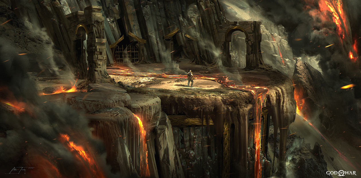 Muspelheim Arena Concept Art from God of War