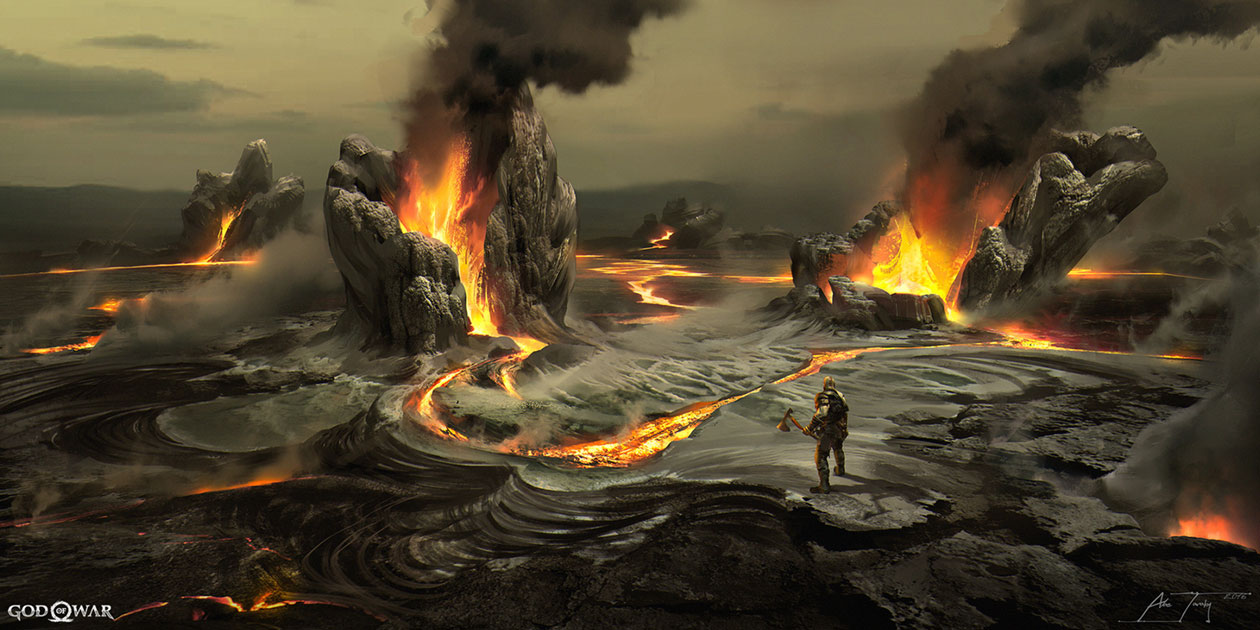 Muspelheim Arena Concept Art from God of War