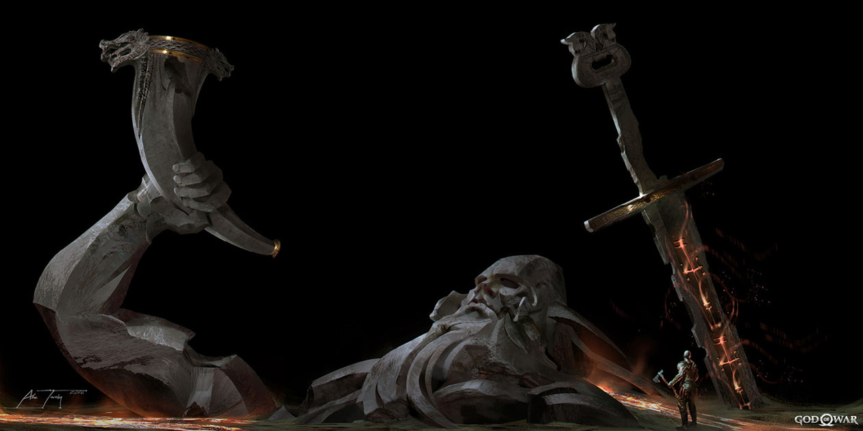 Statue in Muspelheim Concept Art from God of War