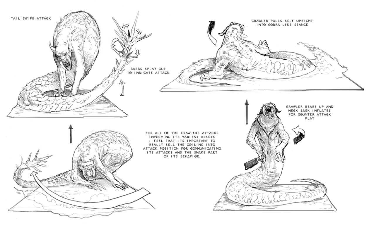 Tatzelwurm Attacks Concept Art from God of War