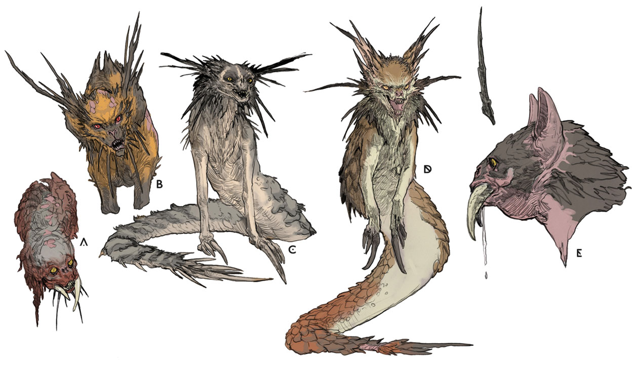 Tatzelwurm Concept Artwork from God of War
