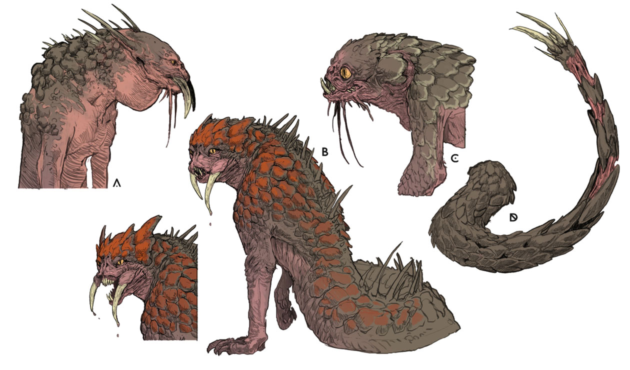 Tatzelwurm Concept Artwork from God of War