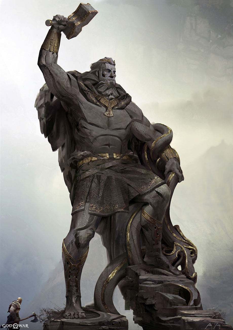 Thor Statue Concept Art from God of War