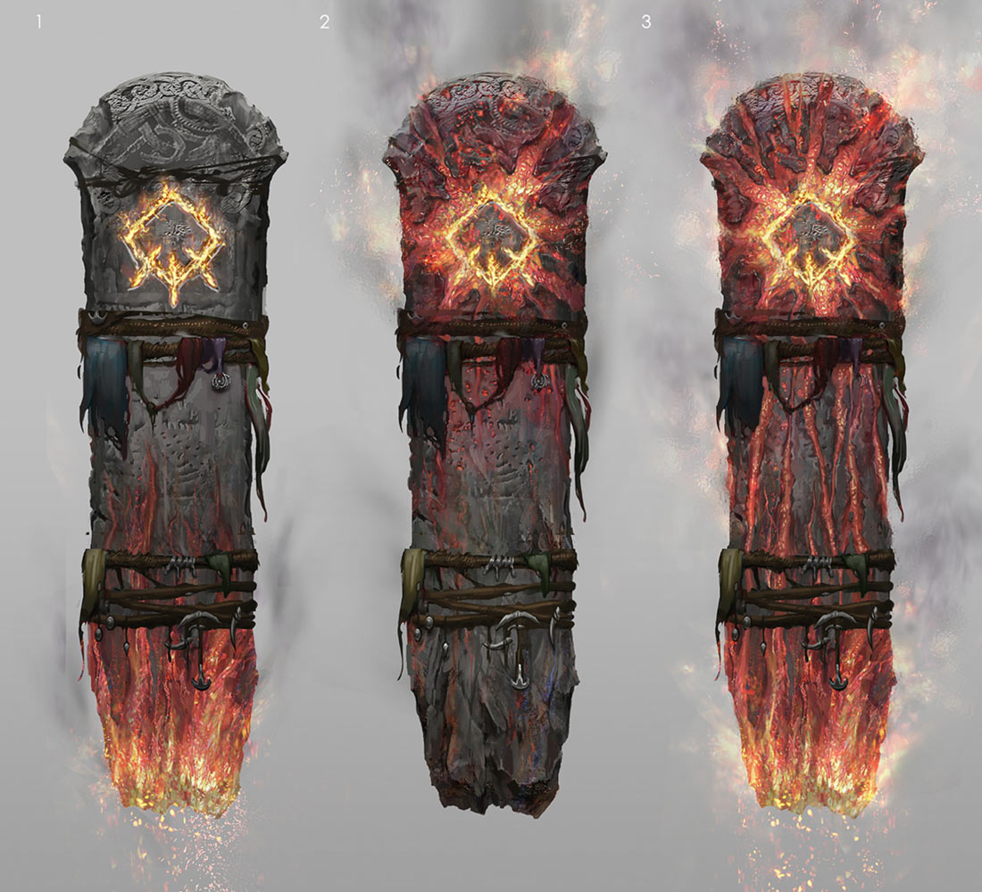 Troll Weapon Effects Concept Art from God of War