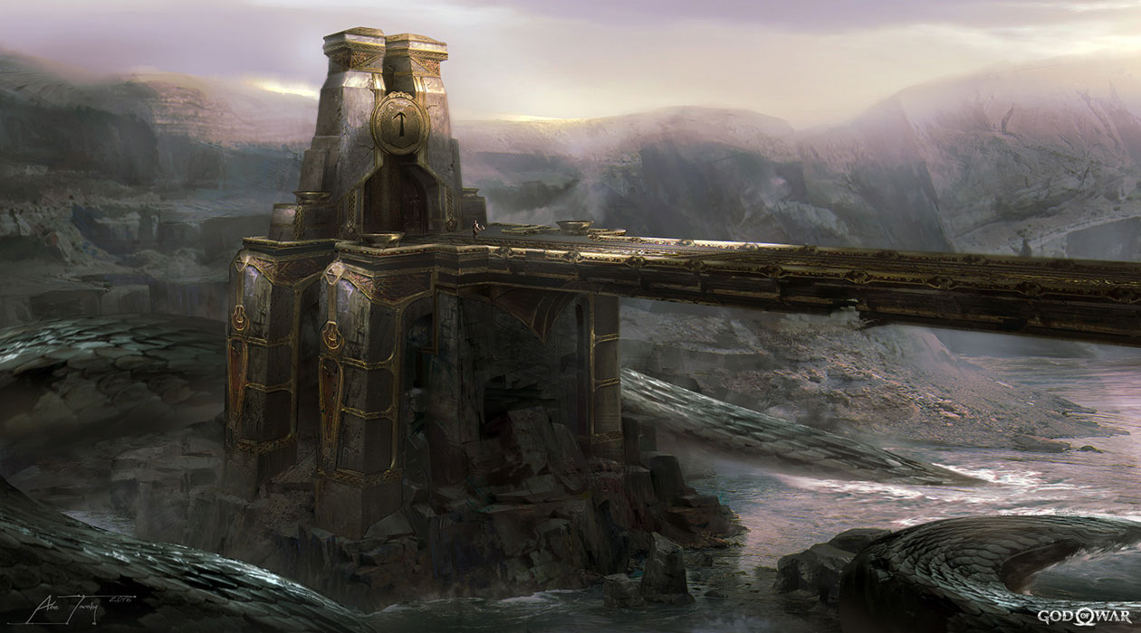 Tyr Temple Realm Gates & Bridge Concept Art from God of War