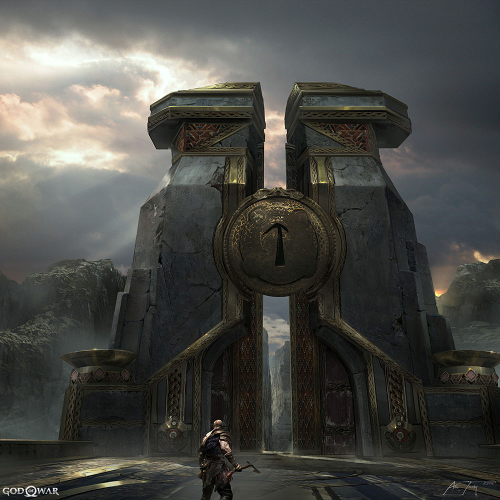 Tyr Temple Realm Gates Concept Art from God of War