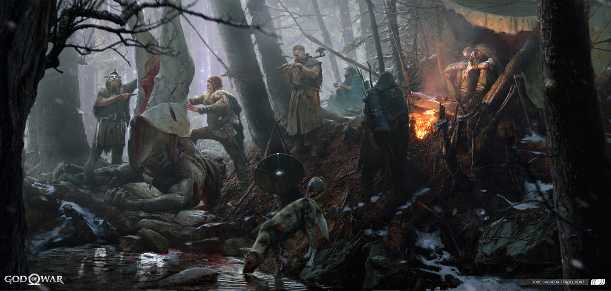 Vikings Skinning Troll Concept Art from God of War