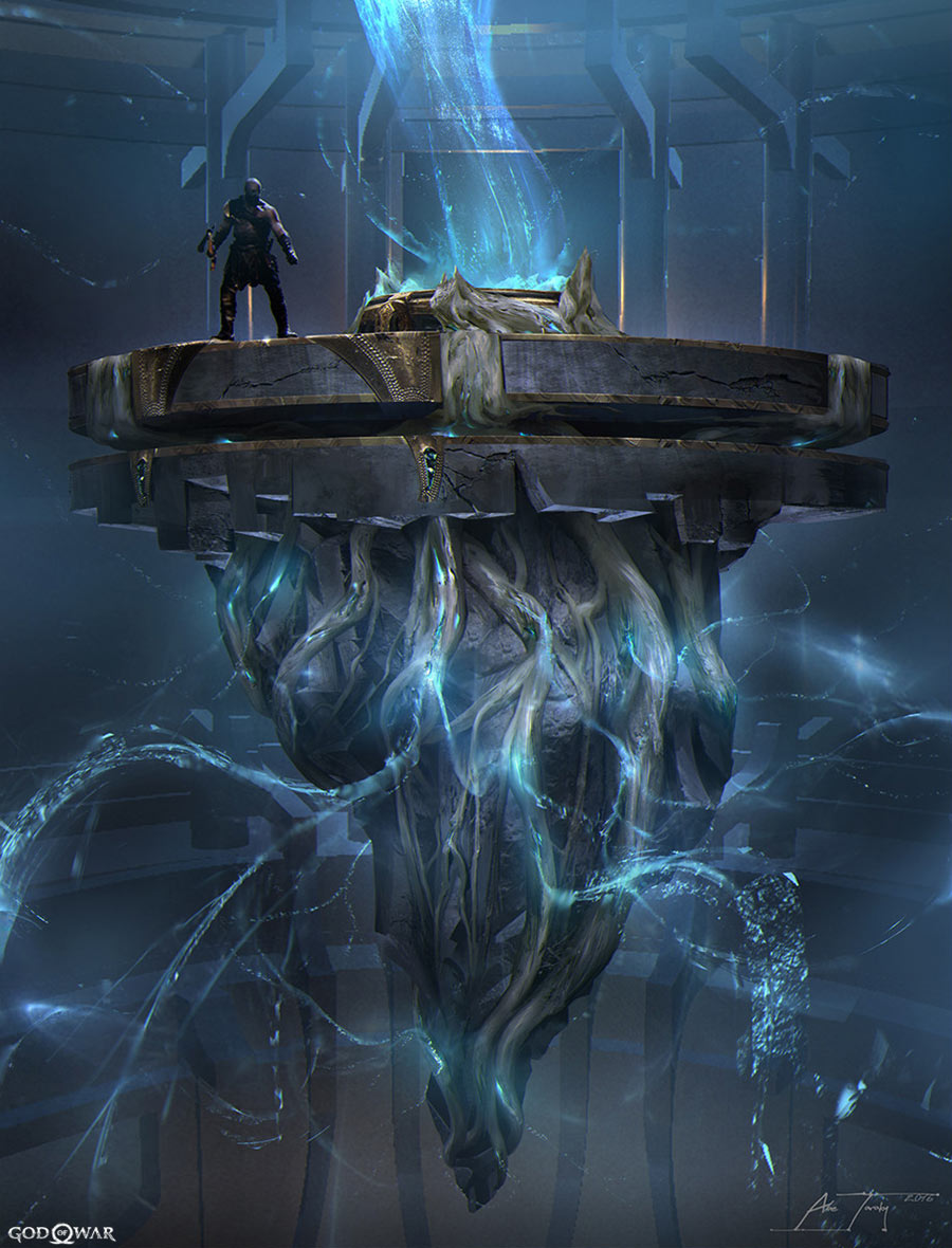 Well of Urd Platform Concept Art from God of War