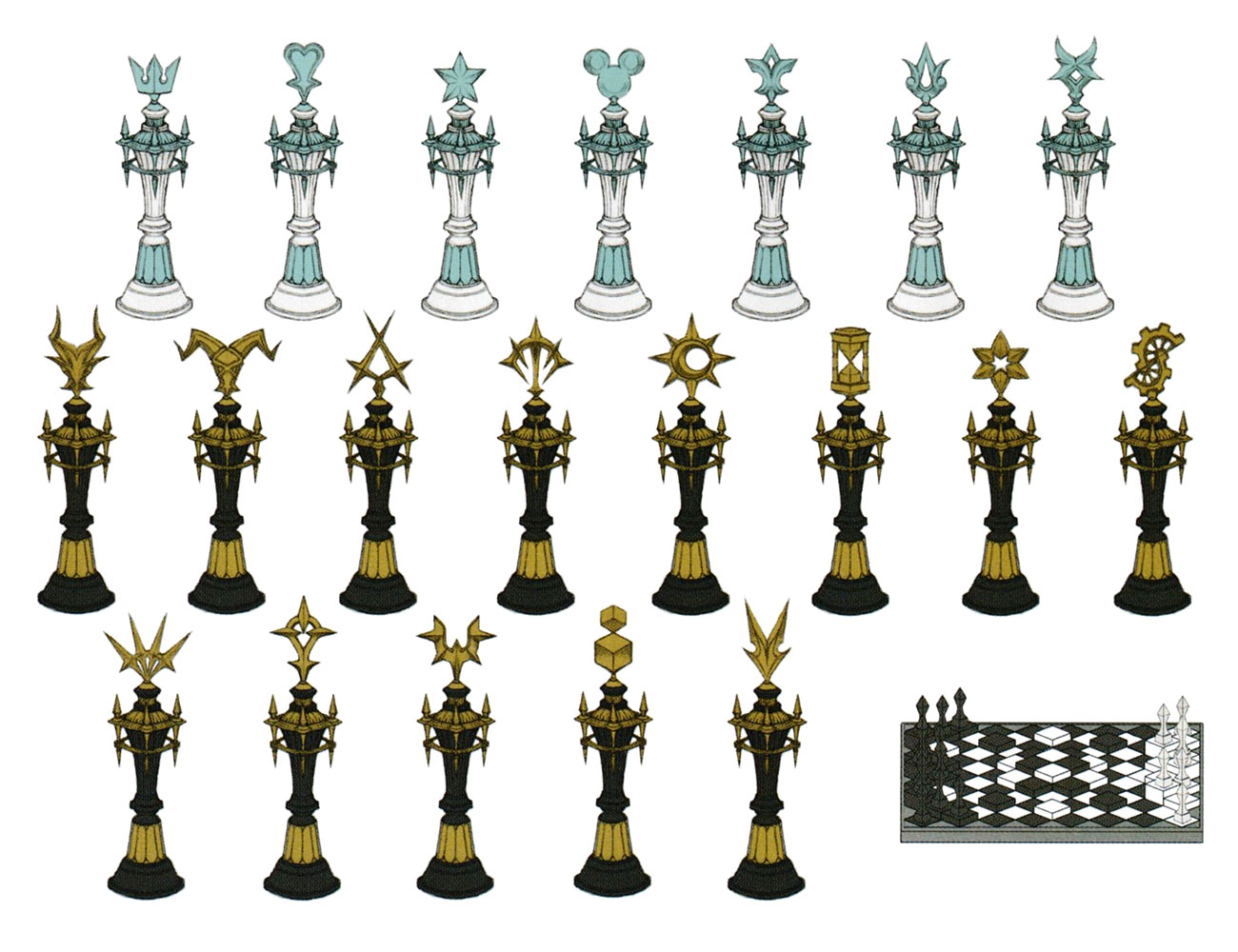 Chess Pieces Artwork from Kingdom Hearts III
