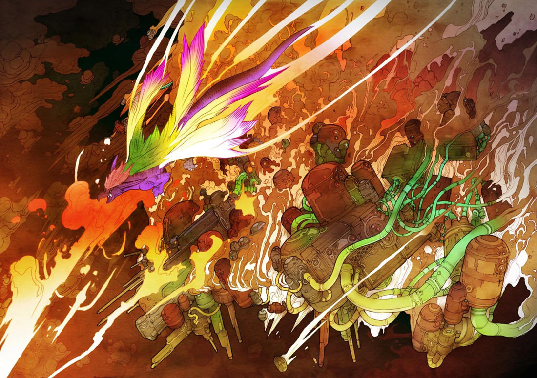 Mana Beast & Fortress War Artwork from Secret of Mana (Remake)