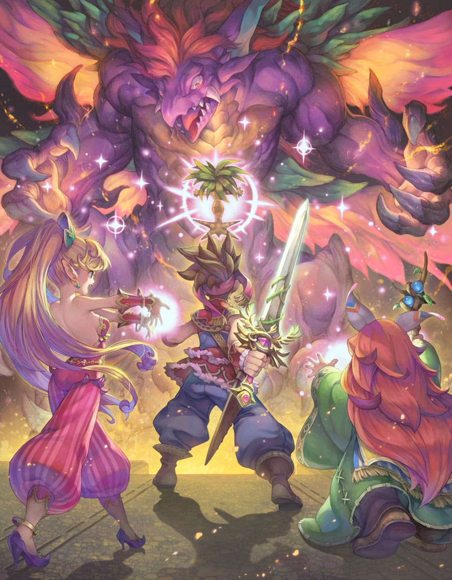 Mana Beast Battle Artwork from Secret of Mana (Remake)