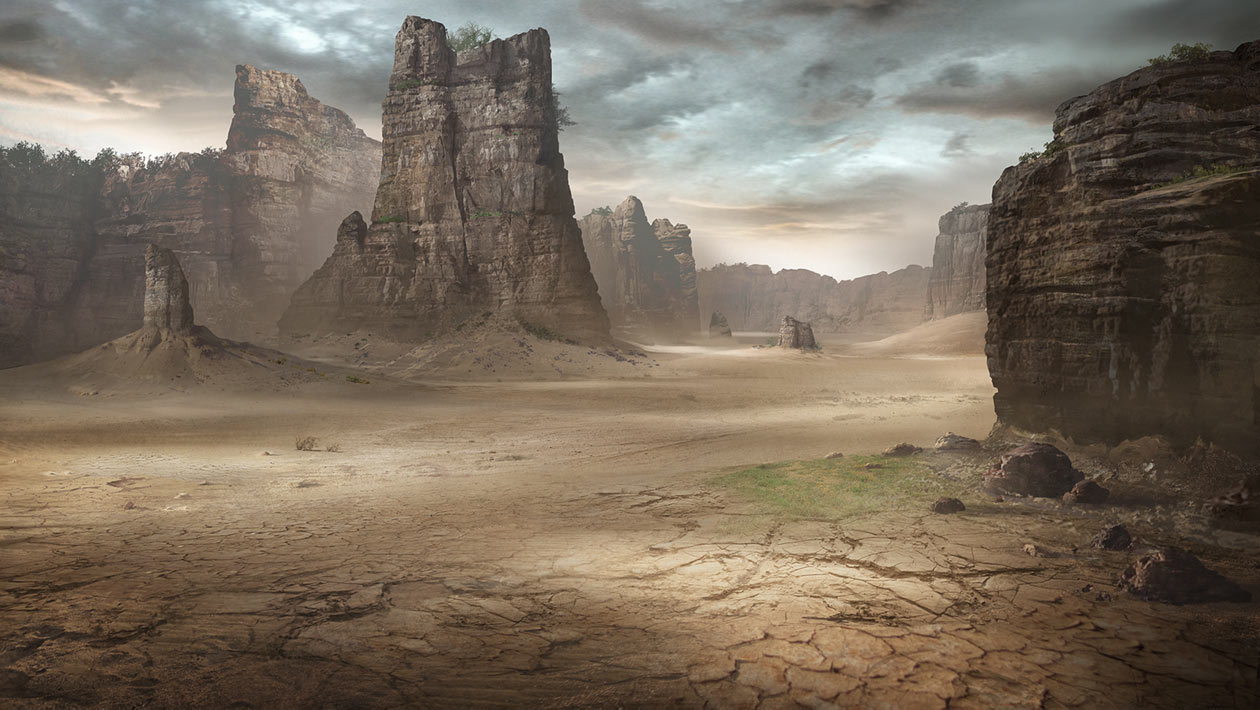 Arid Landscape Concept Art from Shadow of the Colossus (2018)