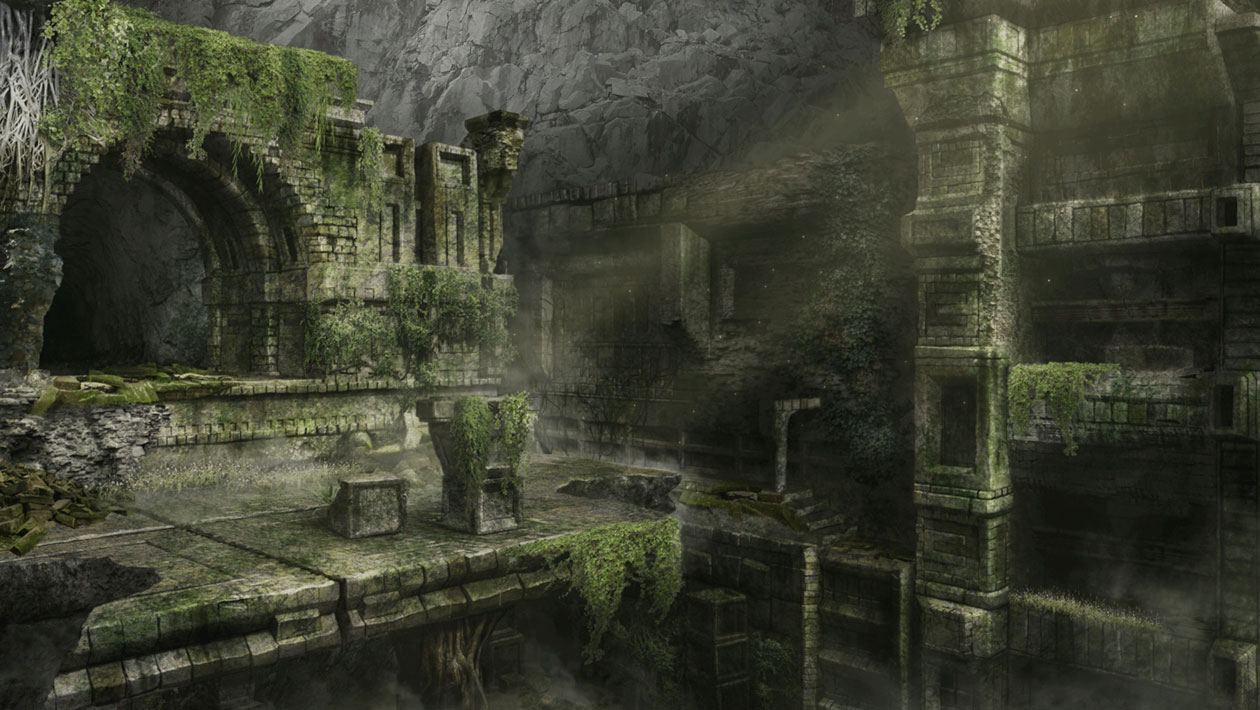 Overgrown Ruins Concept Art from Shadow of the Colossus (2018)