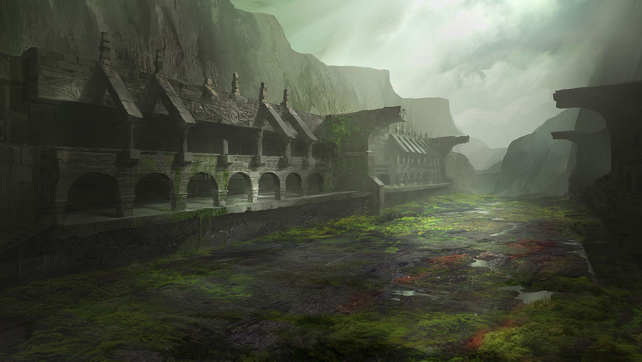 Ruins Landscape Concept Art from Shadow of the Colossus (2018)