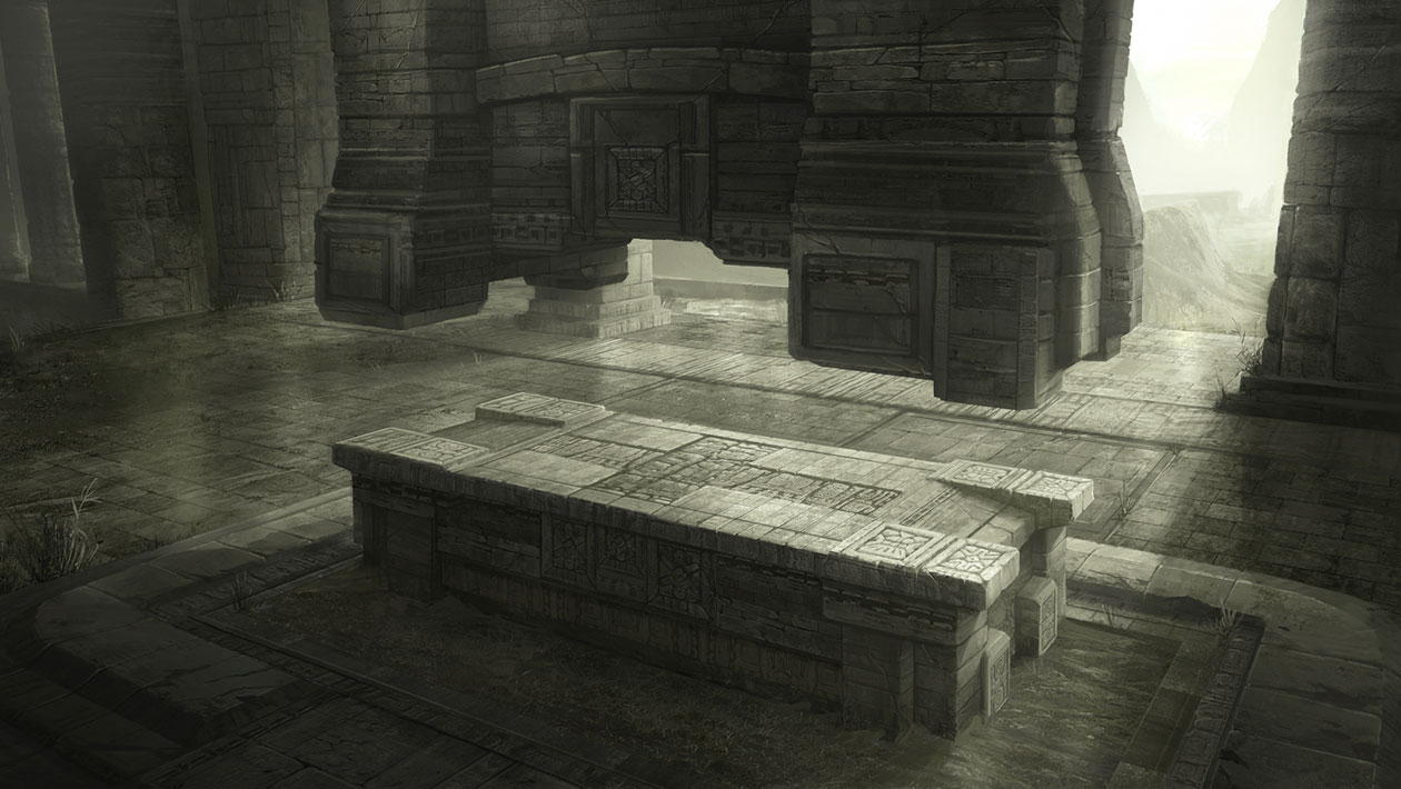 Temple Altar Concept Art from Shadow of the Colossus (2018)