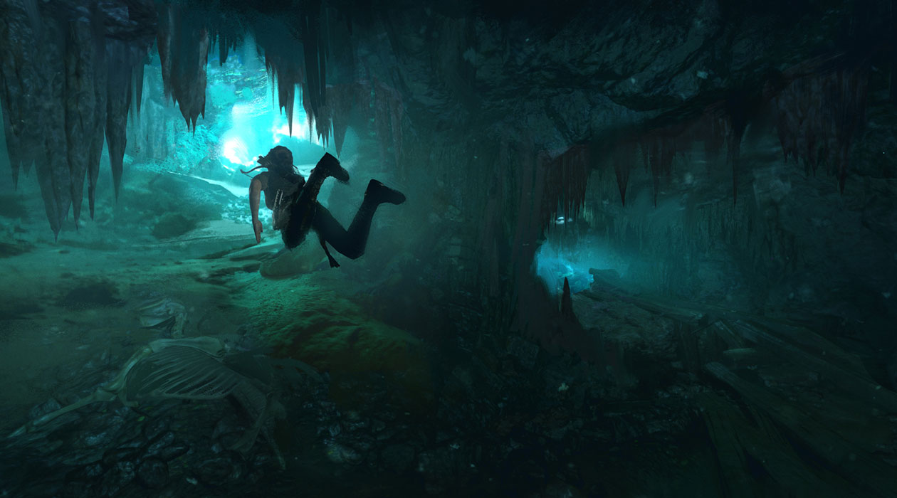 Underwater Cave Concept Art from Shadow of the Tomb Raider