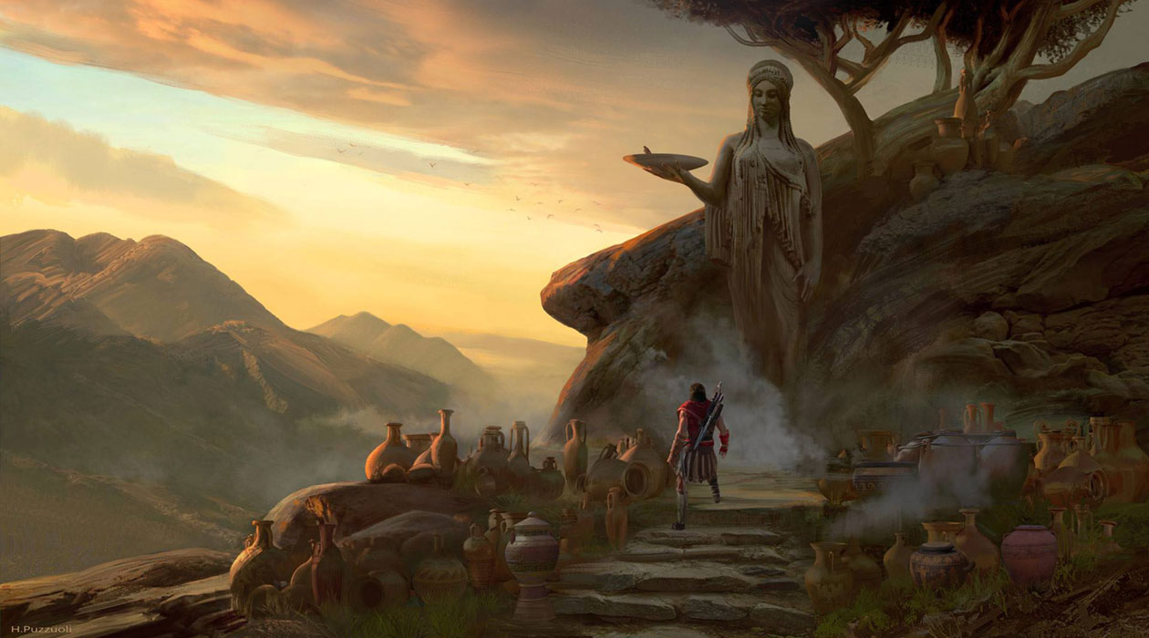 Goddess Statue Concept Art from Assassin's Creed Odyssey