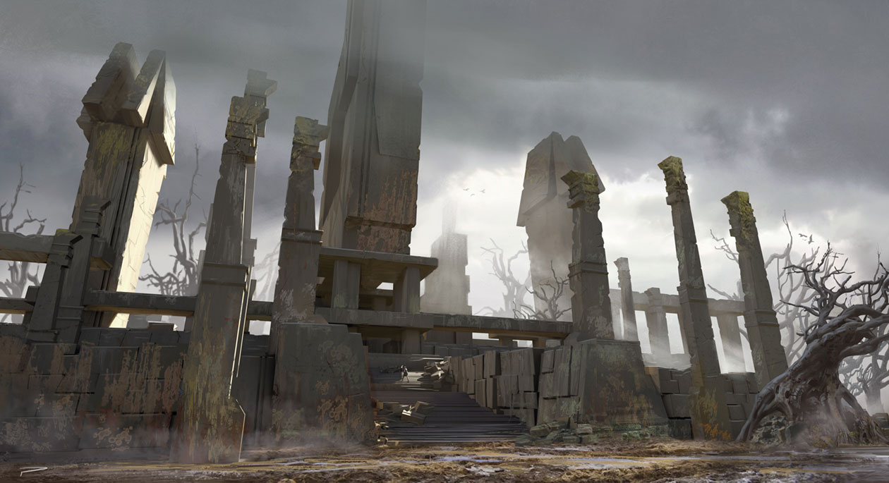 Medusa Temple Exterior Concept Art from Assassin's Creed Odyssey