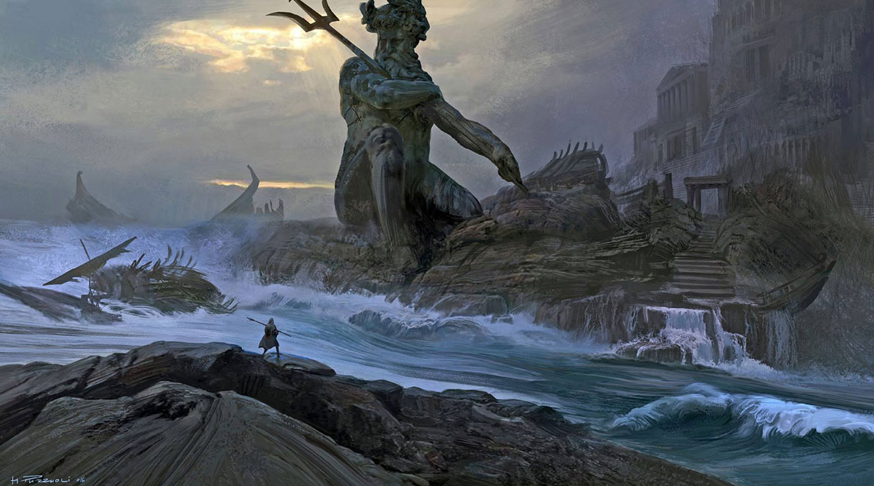 Neptune Statue Concept Art from Assassin's Creed Odyssey