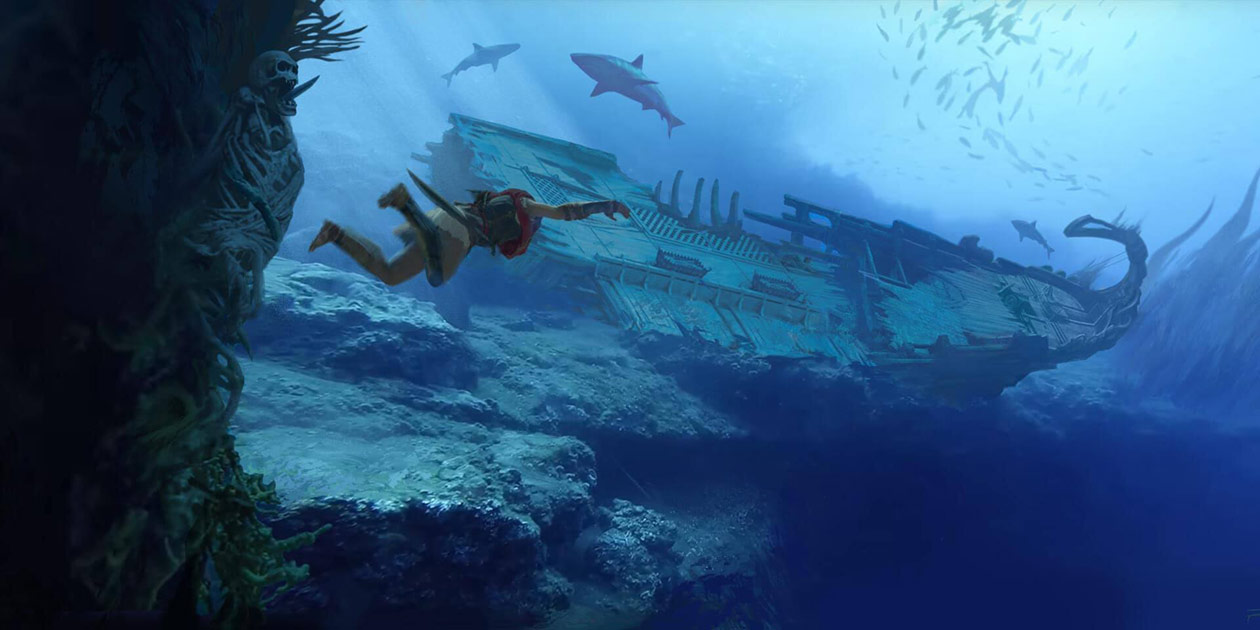 Shipwreck Exploration Concept Art from Assassin's Creed Odyssey
