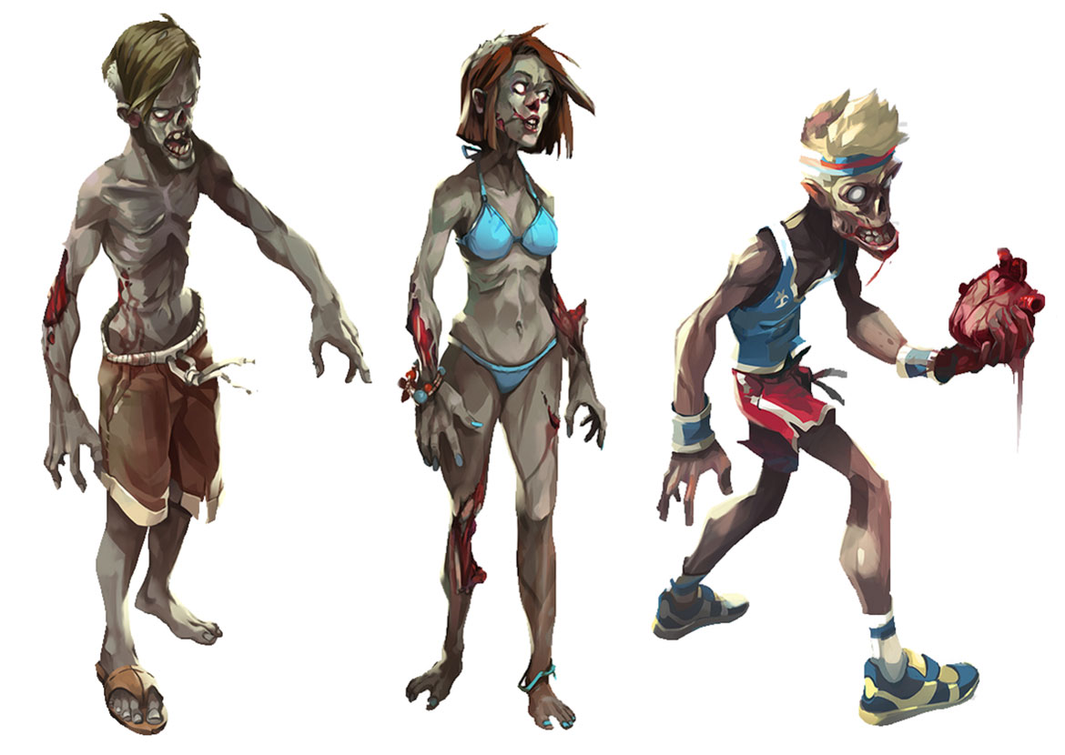 Walker & Runner Zombies Concept Art from Dead Island: Survivors