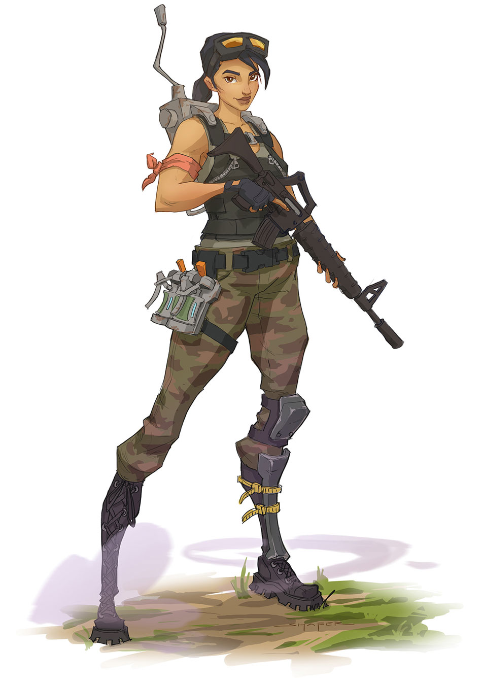 Female Commando Concept Artwork from Fortnite