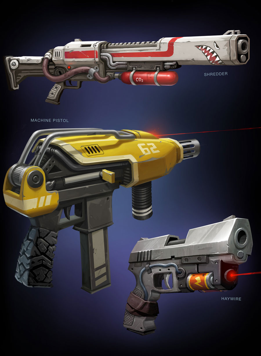 Guns Concept Art from Fortnite