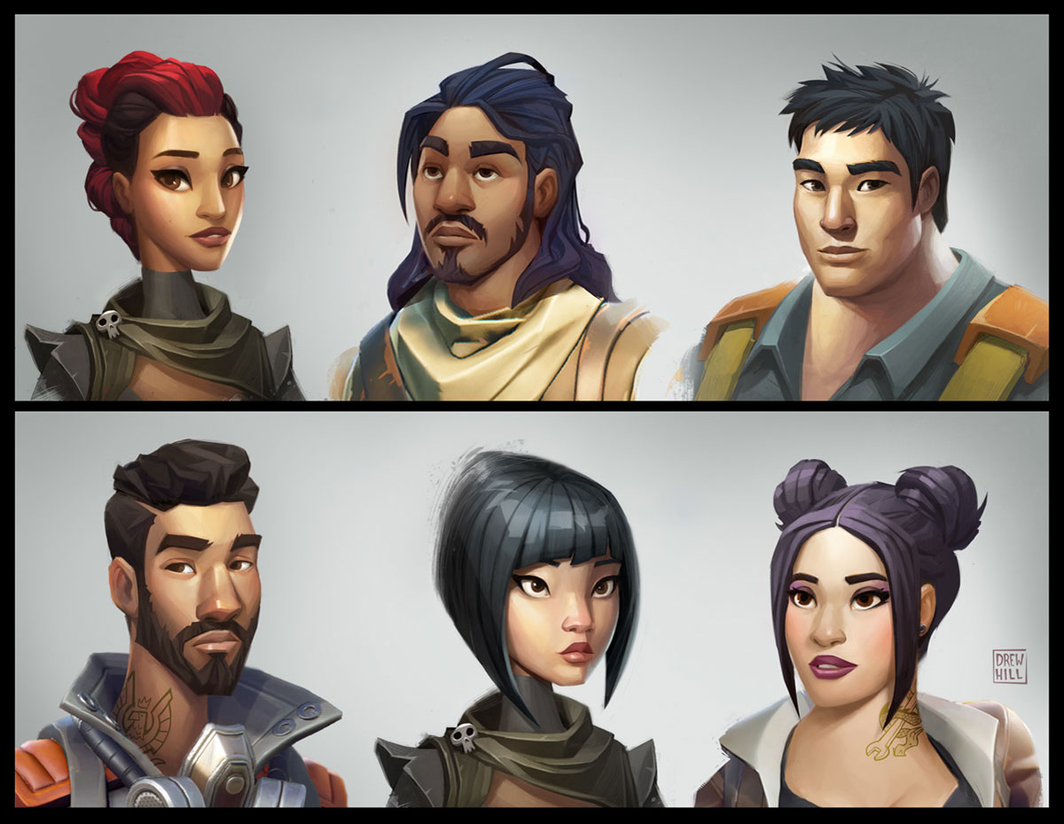 Head Portraits Concept Art from Fortnite