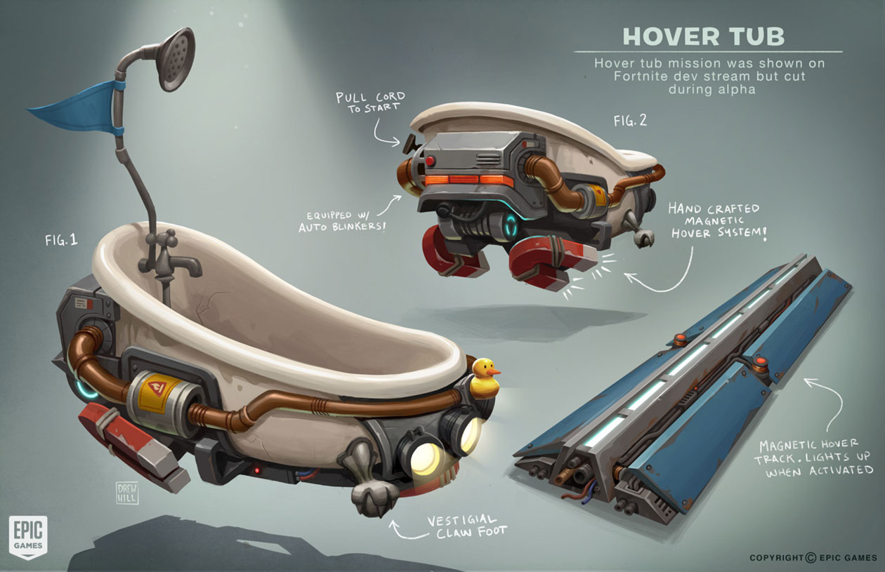 Hover Tub Concept Art from Fortnite