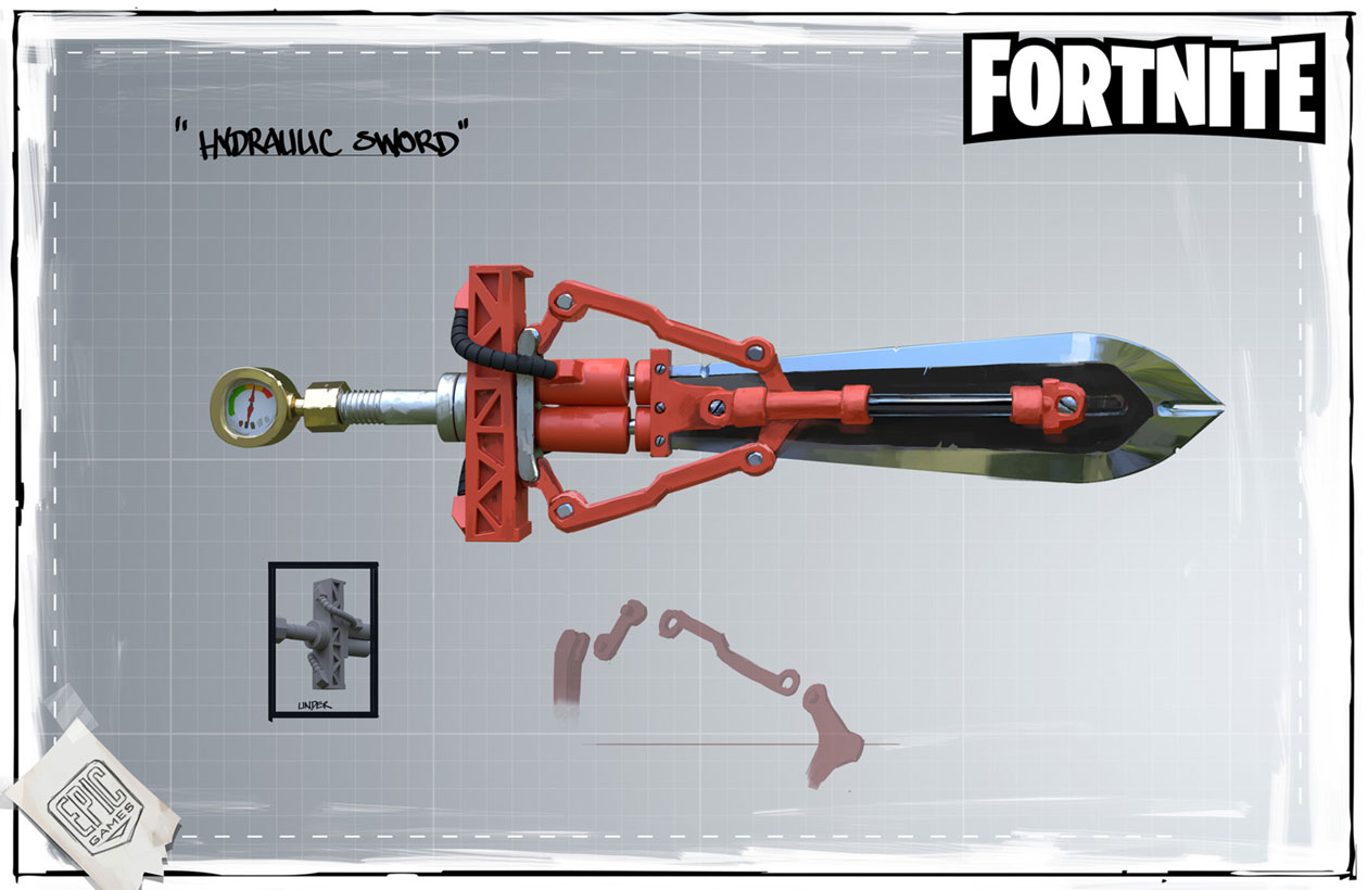 Hydraulic Sword Concept Art from Fortnite