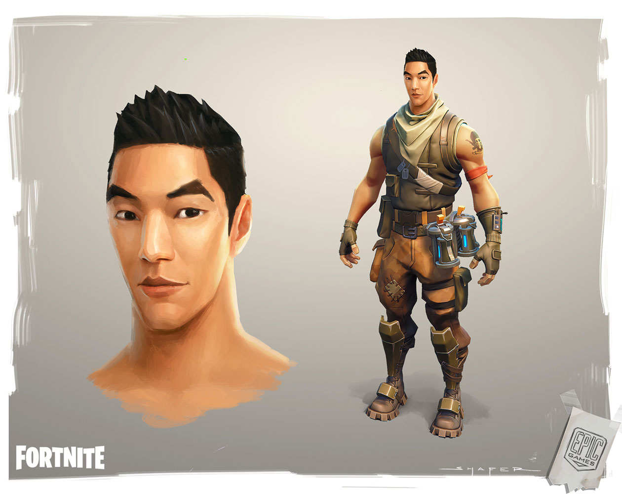 Asian Soldier Concept Art from Fortnite