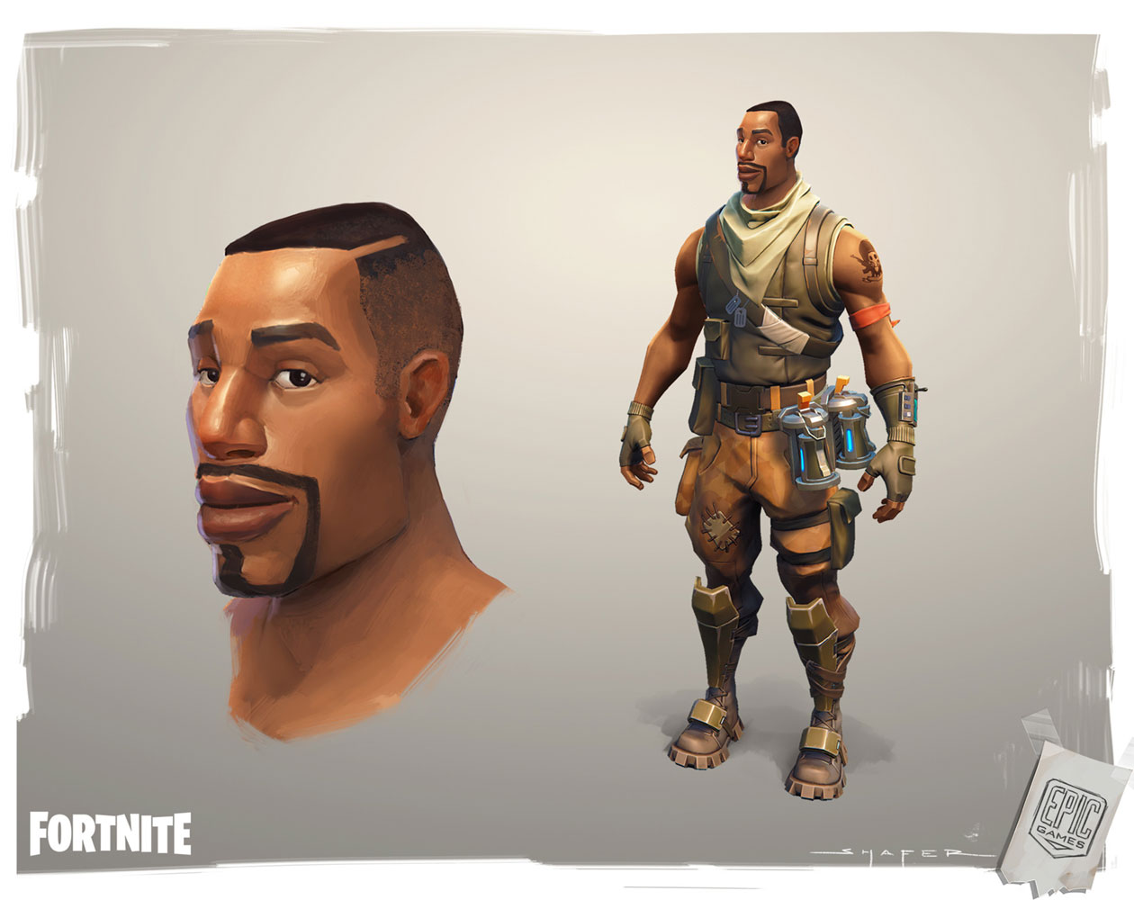 Black Soldier Concept Art from Fortnite