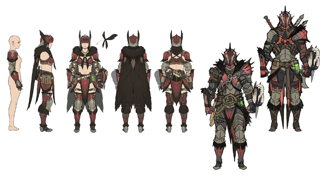 Female Anjanath Armor Artwork from Monster Hunter: World