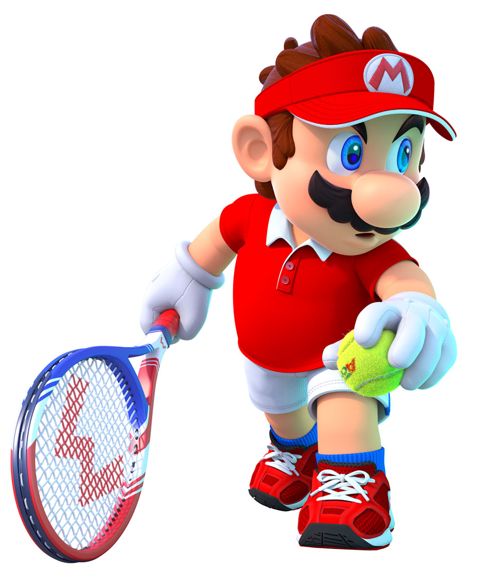 Mario, Serve Shot Artwork from Mario Tennis Aces