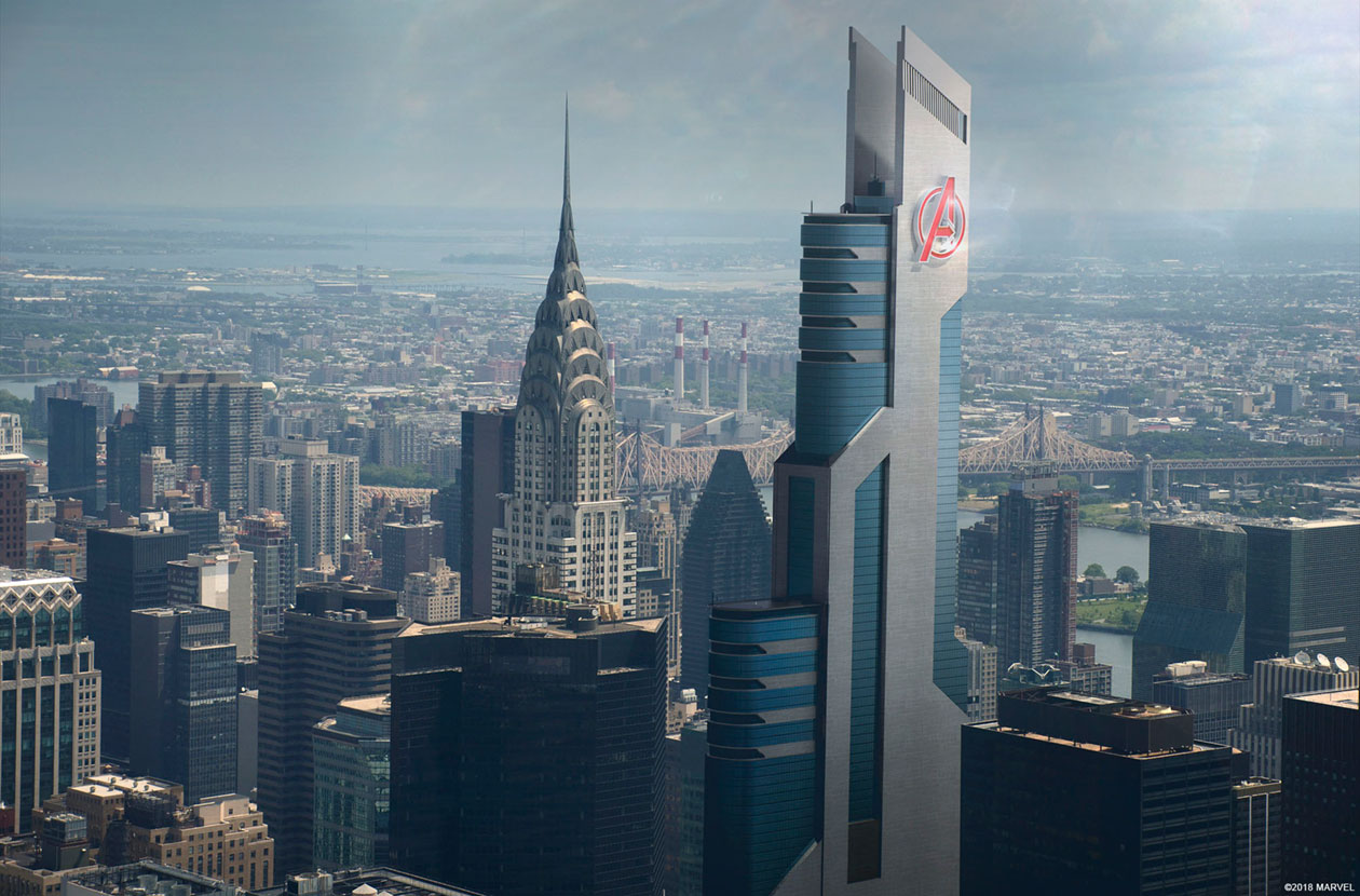 Avengers Tower Concept Art from Spider-Man (2018)