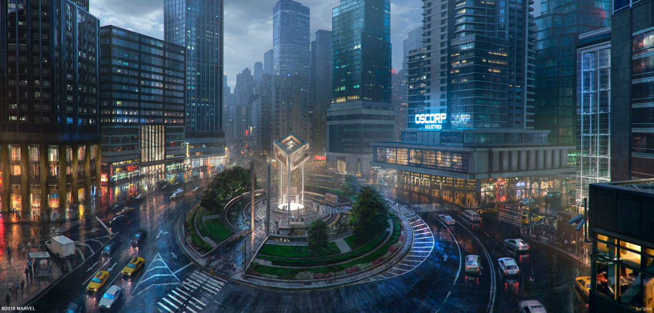 Columbus Circle Concept Art from Spider-Man (2018)
