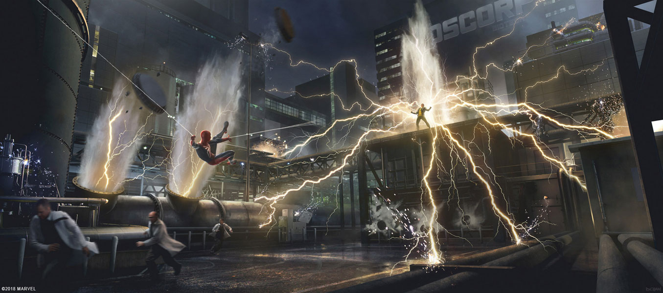 Electro Boss Fight Concept Art from Spider-Man (2018)