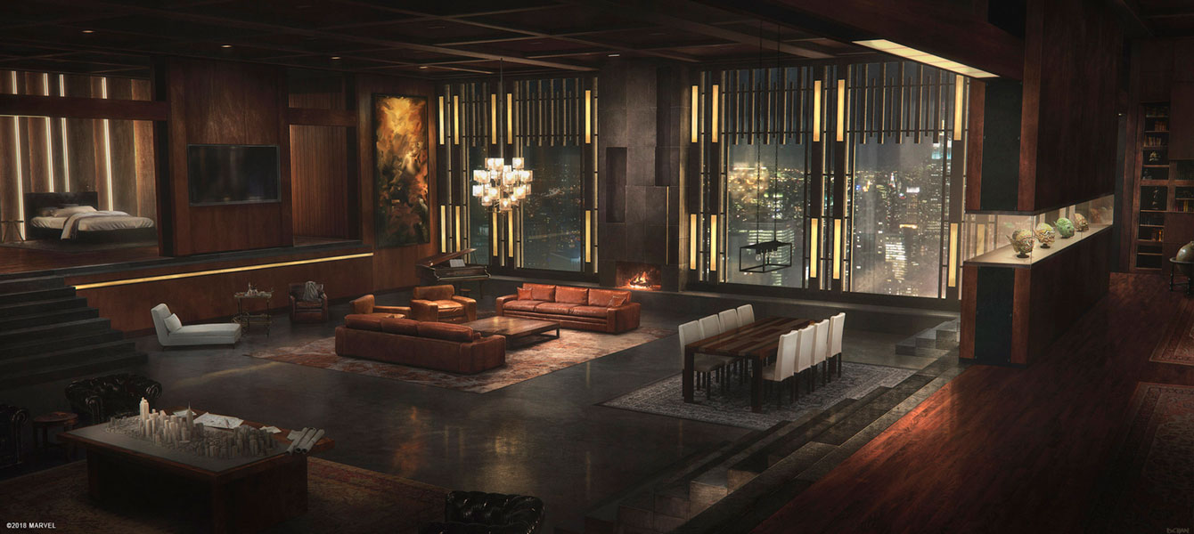 Norman Osborn's Apartment Concept Art from Spider-Man (2018)