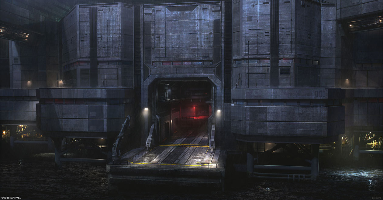 Raft Dock Concept Art from Spider-Man (2018)